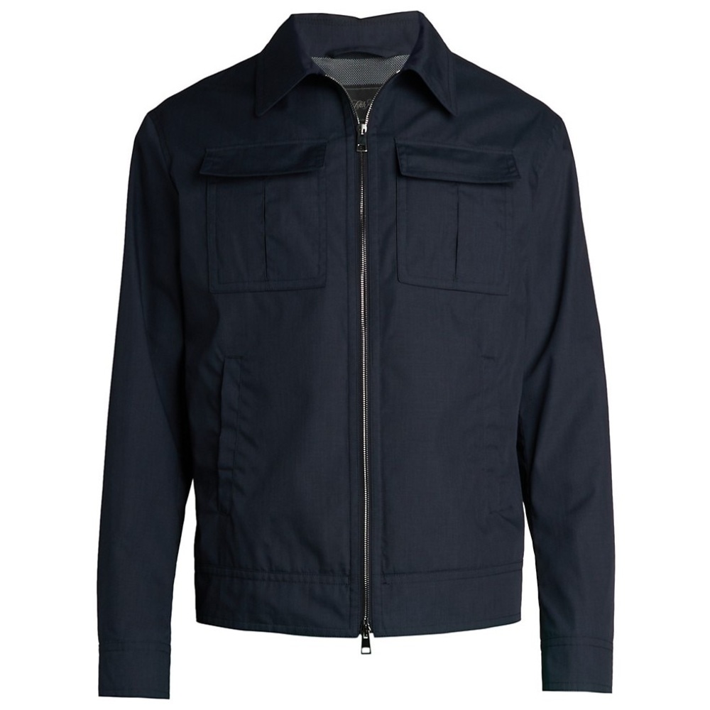 Saks Fifth Avenue COLLECTION Water Resistant Patch Pocket Jacket Navy Size L
